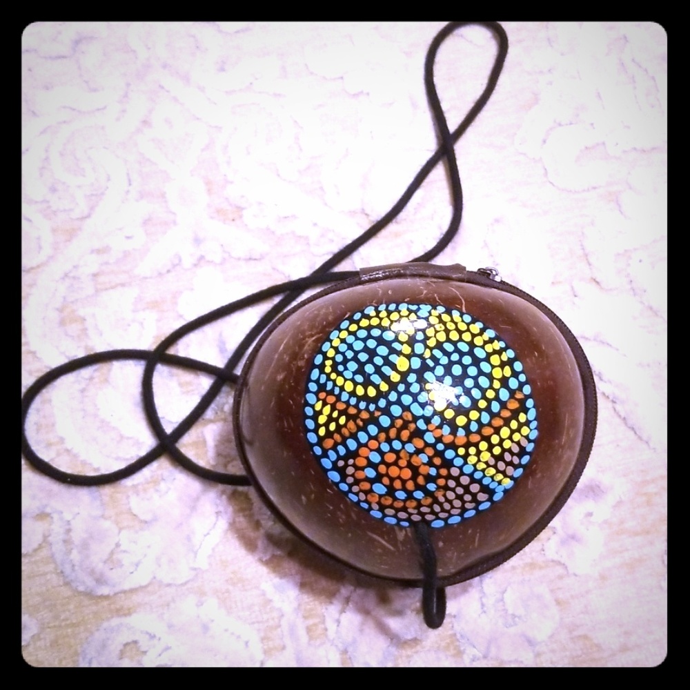 Coconut Shell Painted Purse